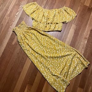 Zaful Mustard Skirt Co-ord Set
